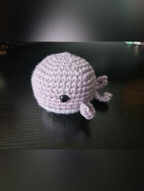 Hand Crafted Lavender Crochet Whale Amigurumi
